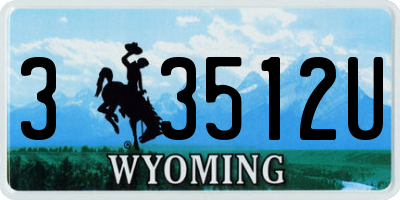 WY license plate 33512U