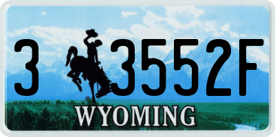 WY license plate 33552F