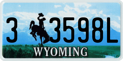 WY license plate 33598L