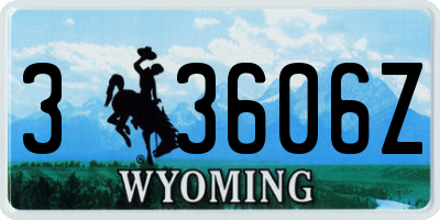 WY license plate 33606Z
