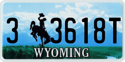 WY license plate 33618T