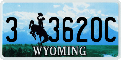WY license plate 33620C