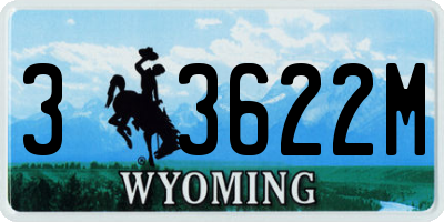 WY license plate 33622M