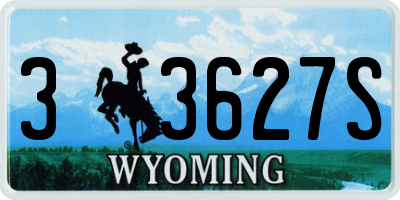 WY license plate 33627S
