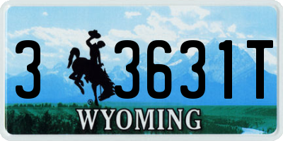 WY license plate 33631T