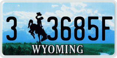 WY license plate 33685F
