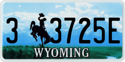 WY license plate 33725E