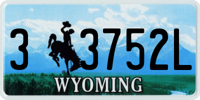 WY license plate 33752L