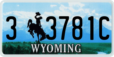WY license plate 33781C