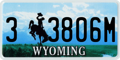 WY license plate 33806M