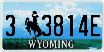 WY license plate 33814E