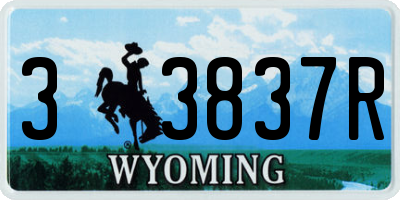 WY license plate 33837R