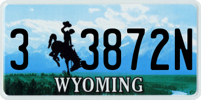 WY license plate 33872N