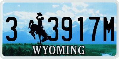 WY license plate 33917M