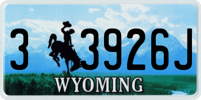 WY license plate 33926J