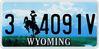 WY license plate 34091V