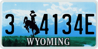 WY license plate 34134E