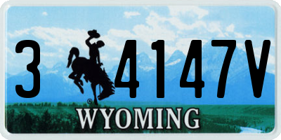 WY license plate 34147V