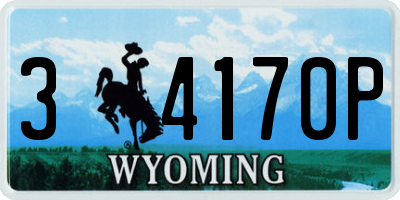 WY license plate 34170P