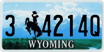 WY license plate 34214Q