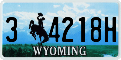 WY license plate 34218H