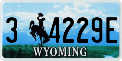 WY license plate 34229E