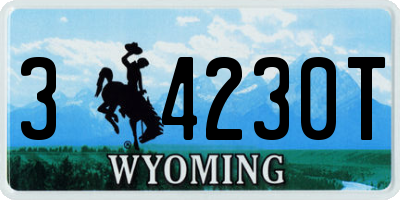 WY license plate 34230T