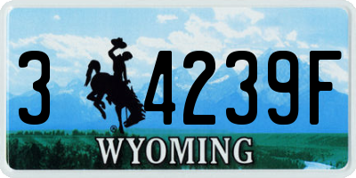 WY license plate 34239F