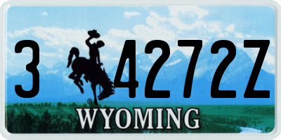WY license plate 34272Z