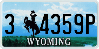 WY license plate 34359P