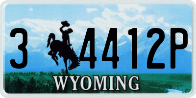 WY license plate 34412P