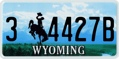 WY license plate 34427B