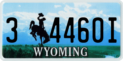 WY license plate 34460I