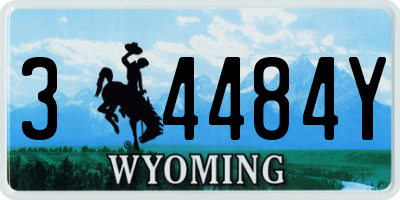 WY license plate 34484Y