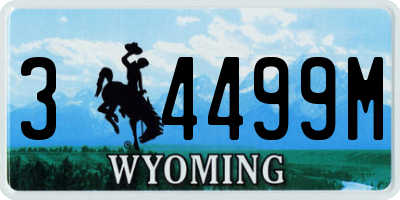 WY license plate 34499M