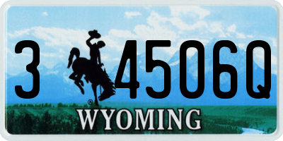 WY license plate 34506Q