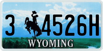 WY license plate 34526H