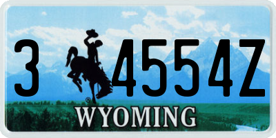 WY license plate 34554Z