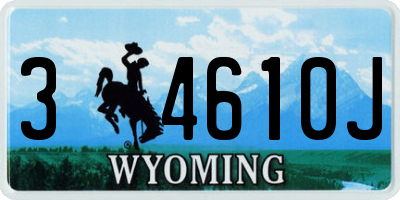 WY license plate 34610J