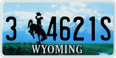 WY license plate 34621S