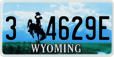WY license plate 34629E