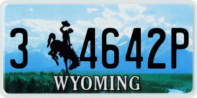 WY license plate 34642P