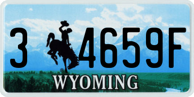 WY license plate 34659F