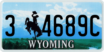 WY license plate 34689C