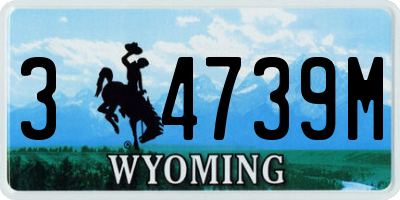 WY license plate 34739M