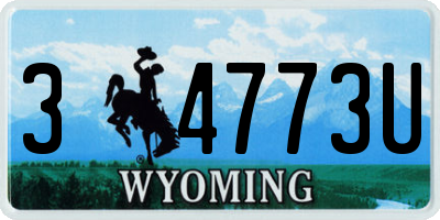WY license plate 34773U