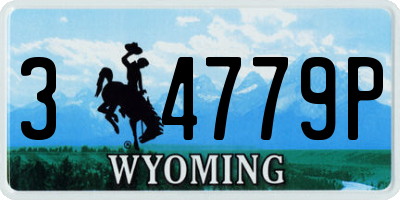 WY license plate 34779P