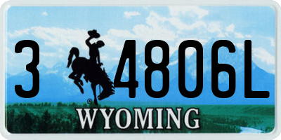WY license plate 34806L