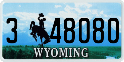 WY license plate 348080