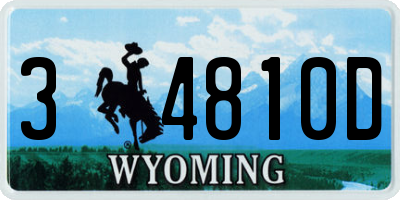 WY license plate 34810D